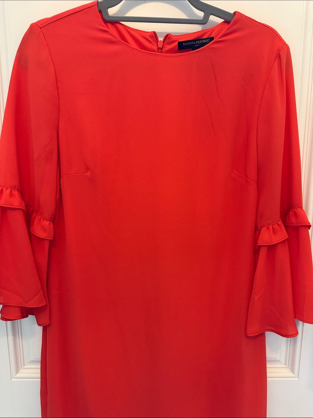 Banana Republic Red Ruffle-Sleeve Shift Dress